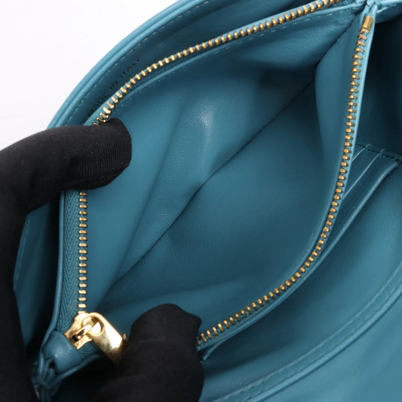 Dior Dior Caro Macrocannage Leather Chain Shoulder Bag in Blue Blauw