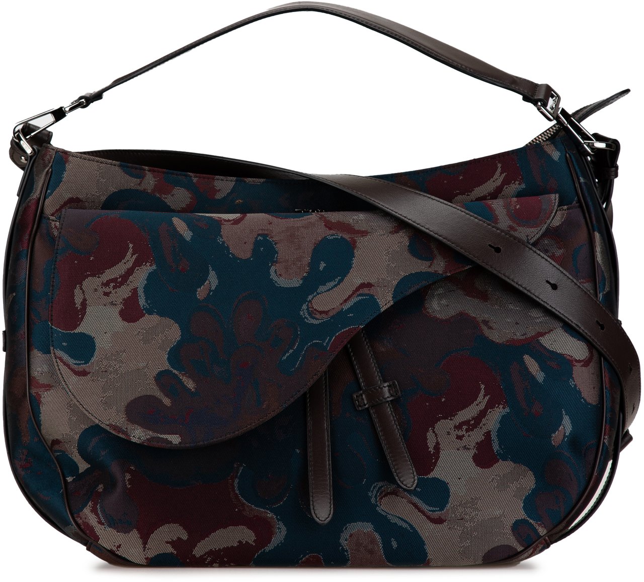 Dior Peter Doig Denim Camouflage Soft Saddle Bag Bruin