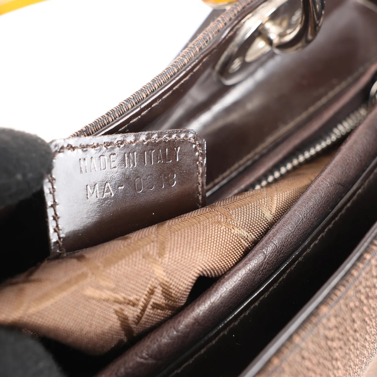 Dior Dior Lady Dior Cannage Nylon x Leather 2Way Handbag in Brown Bruin