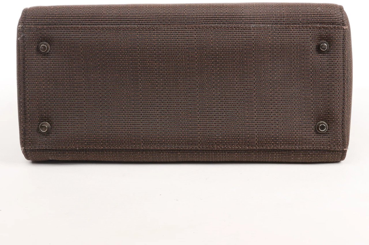 Dior Dior Lady Dior Cannage Nylon x Leather 2Way Handbag in Brown Bruin