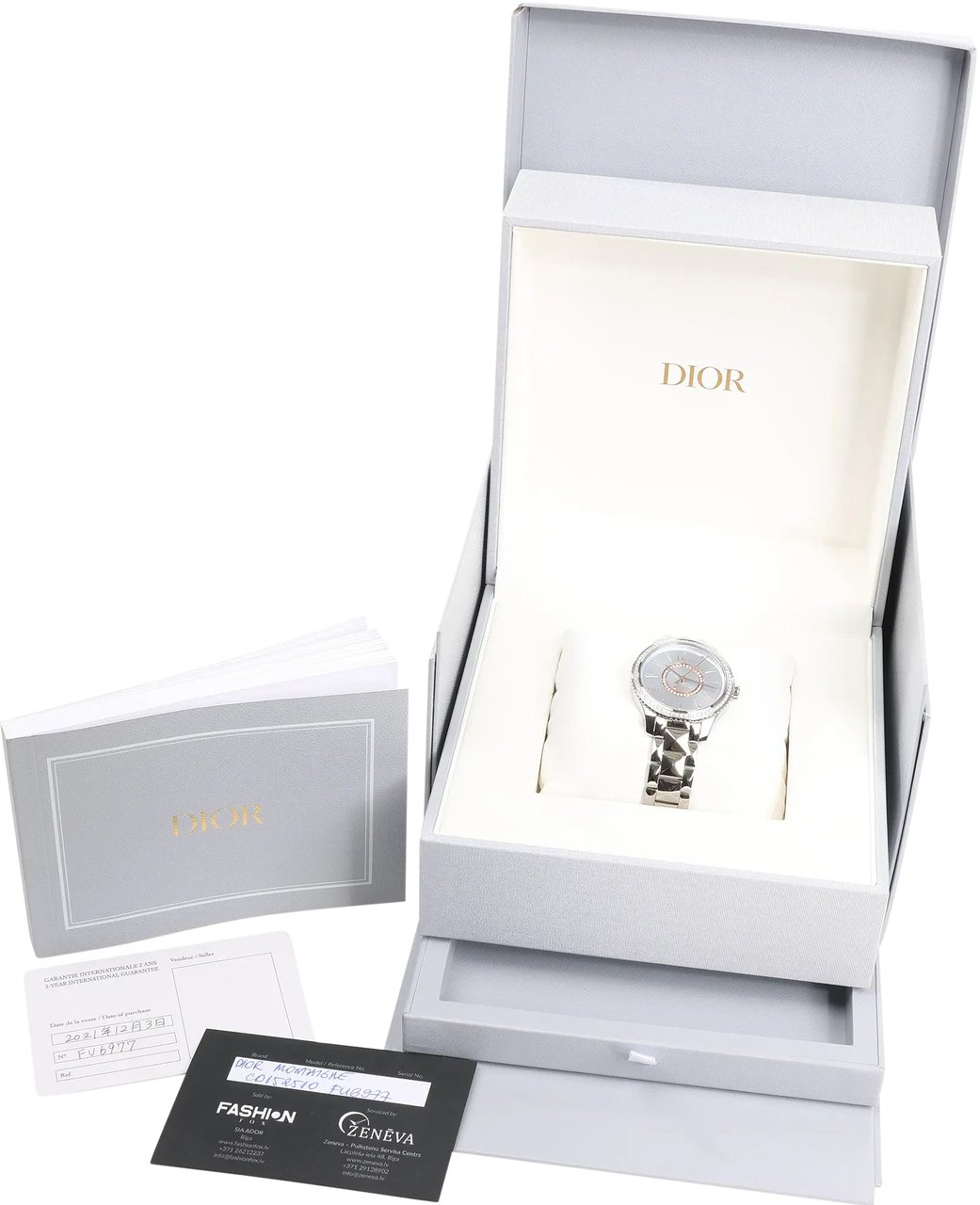 Dior Dior Montaigne CD152510 FU6977 SS AT Watch with Blue Dial Blauw