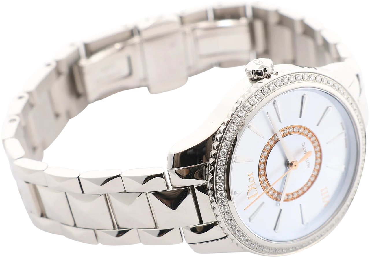 Dior Dior Montaigne CD152510 FU6977 SS AT Watch with Blue Dial Blauw