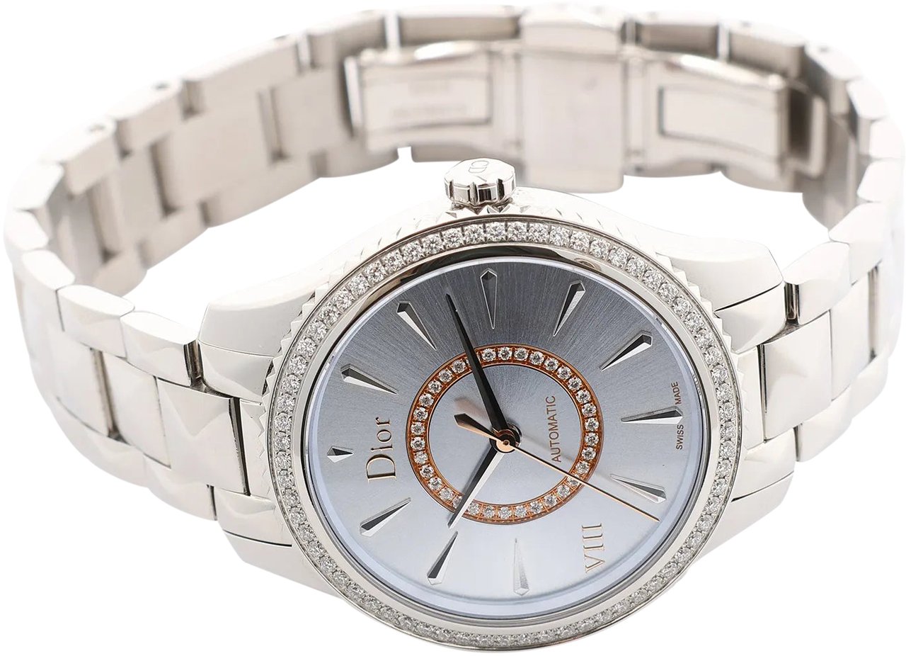 Dior Dior Montaigne CD152510 FU6977 SS AT Watch with Blue Dial Blauw