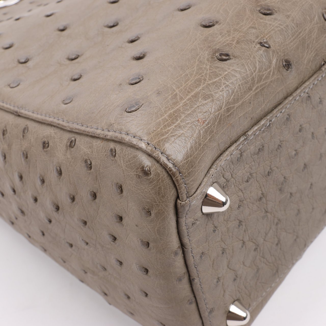 Dior Dior Lady Dior Ostrich Large 2Way Handbag in Brown Bruin