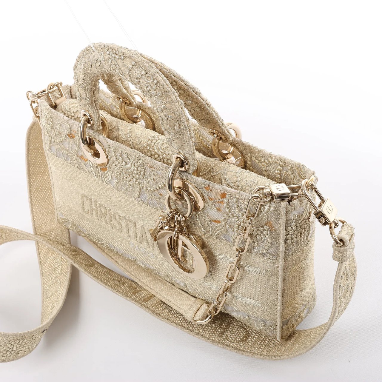 Dior Dior Lady D-Joy Racing 2Way Handbag in Beige Beige
