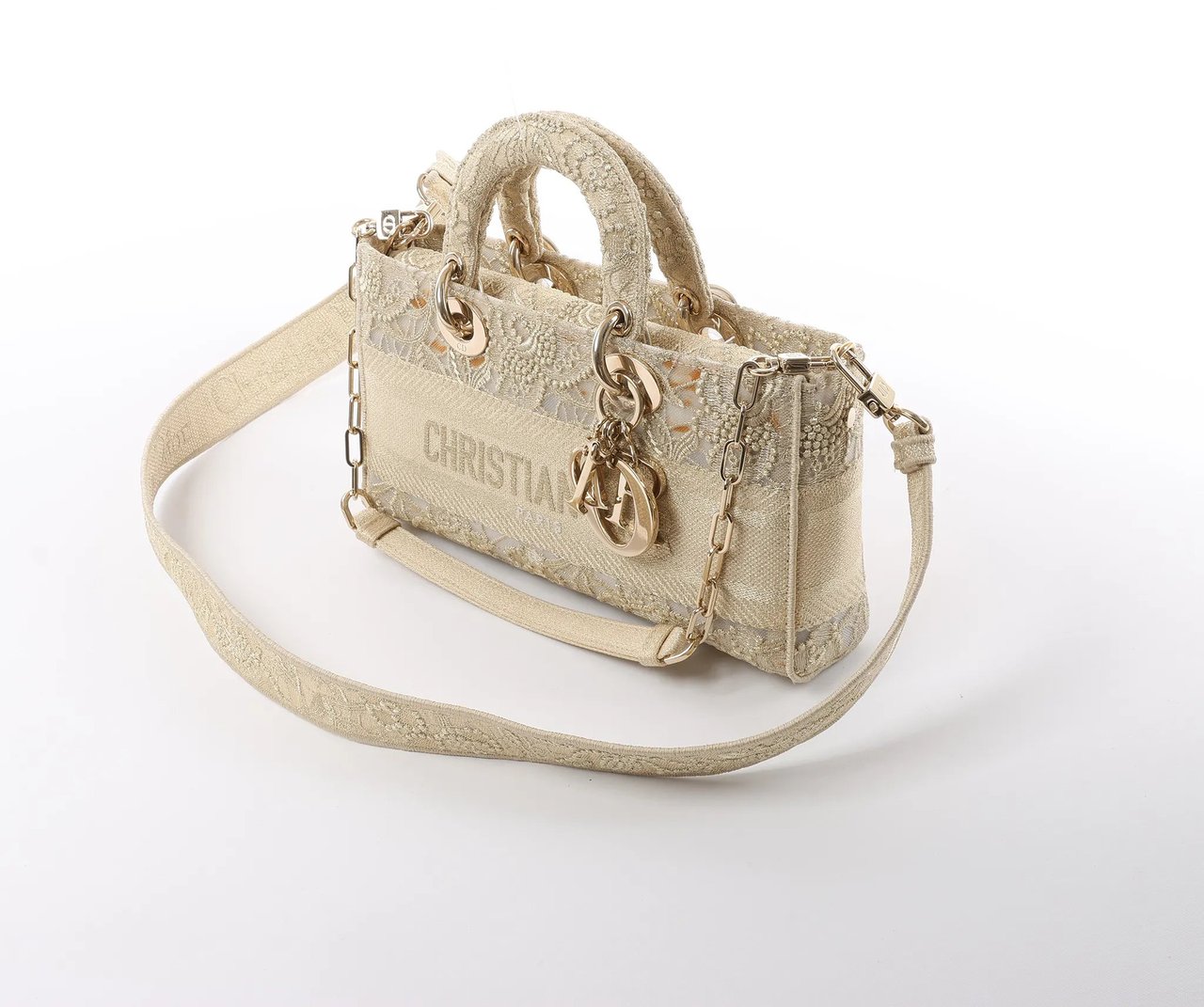 Dior Dior Lady D-Joy Racing 2Way Handbag in Beige Beige