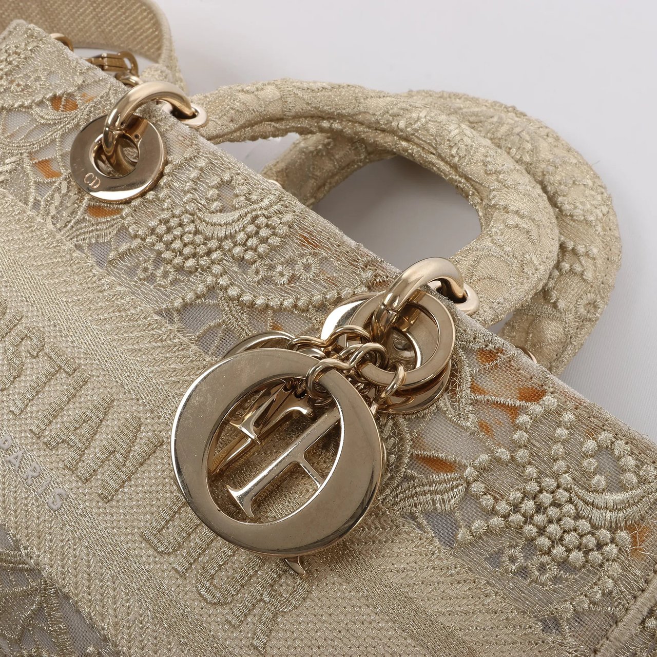 Dior Dior Lady D-Joy Racing 2Way Handbag in Beige Beige