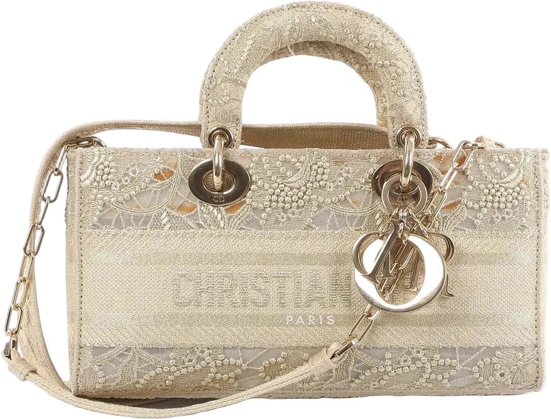 Dior Dior Lady D-Joy Racing 2Way Handbag in Beige Beige