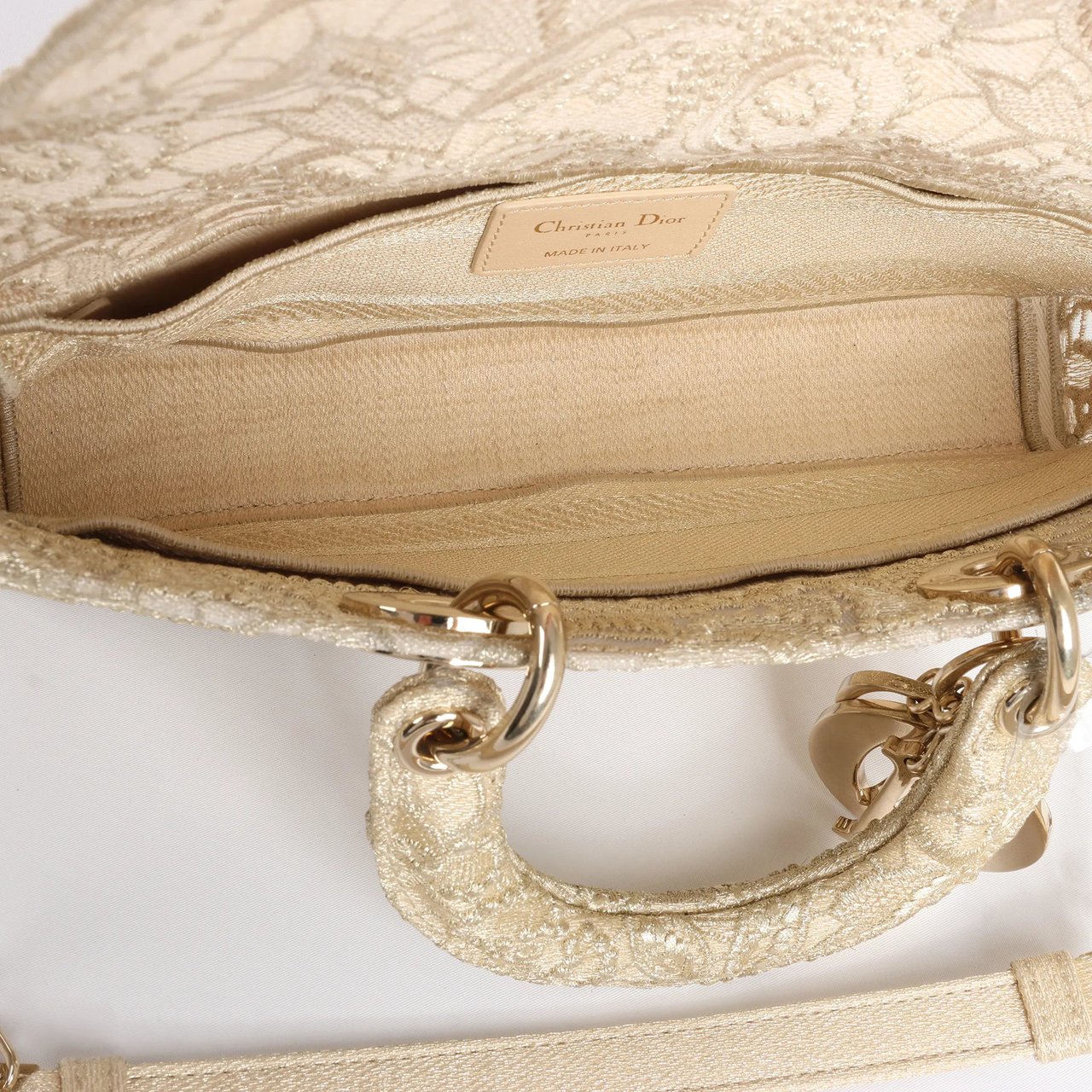 Dior Dior Lady D-Joy Racing 2Way Handbag in Beige Beige