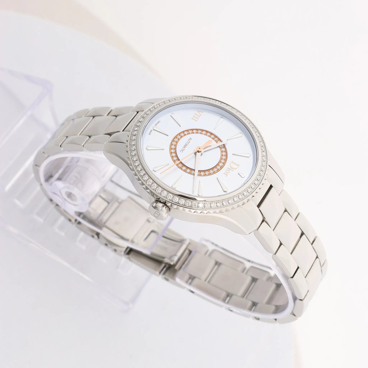 Dior Dior Montaigne CD152510 FU6977 SS AT Watch with Blue Dial Blauw