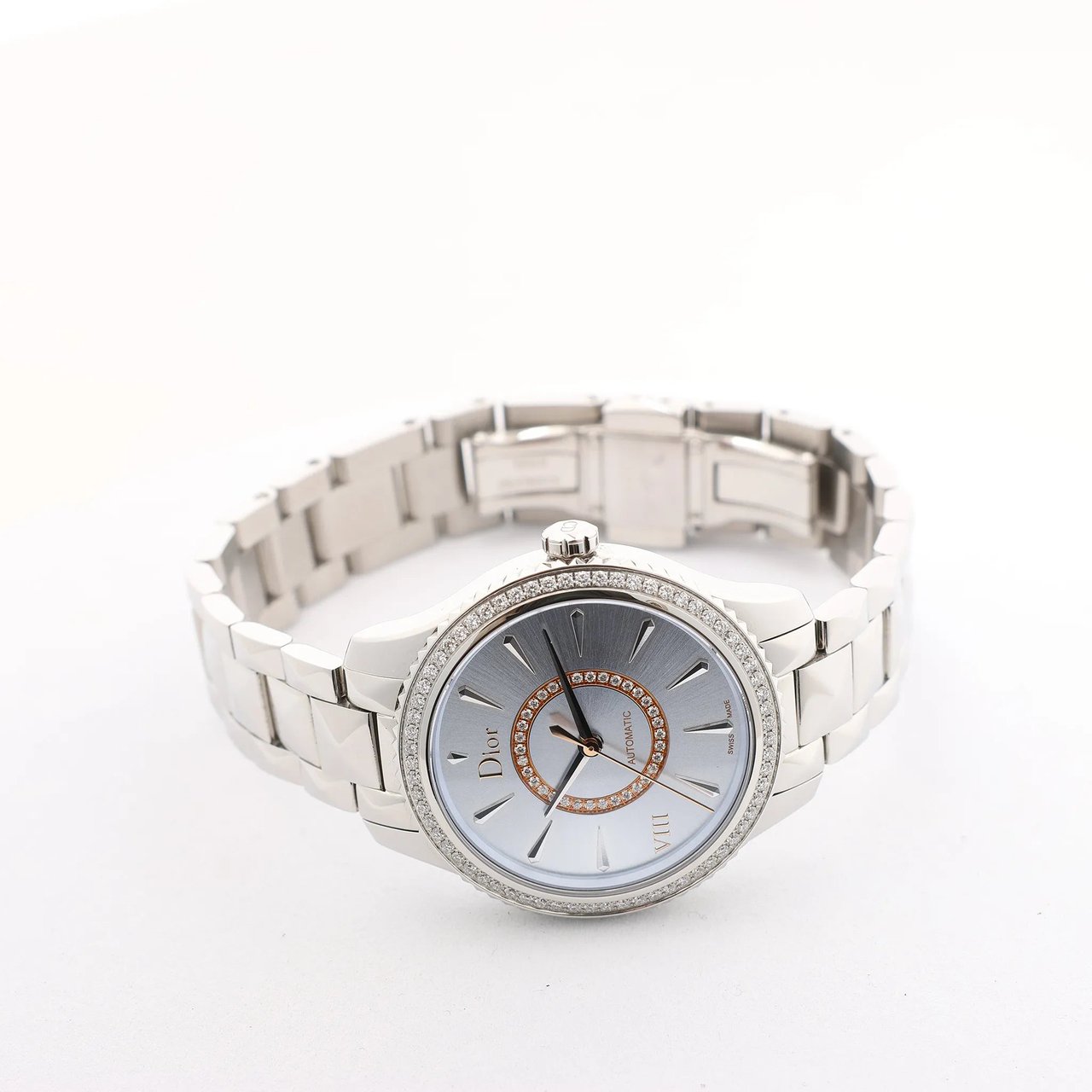 Dior Dior Montaigne CD152510 FU6977 SS AT Watch with Blue Dial Blauw