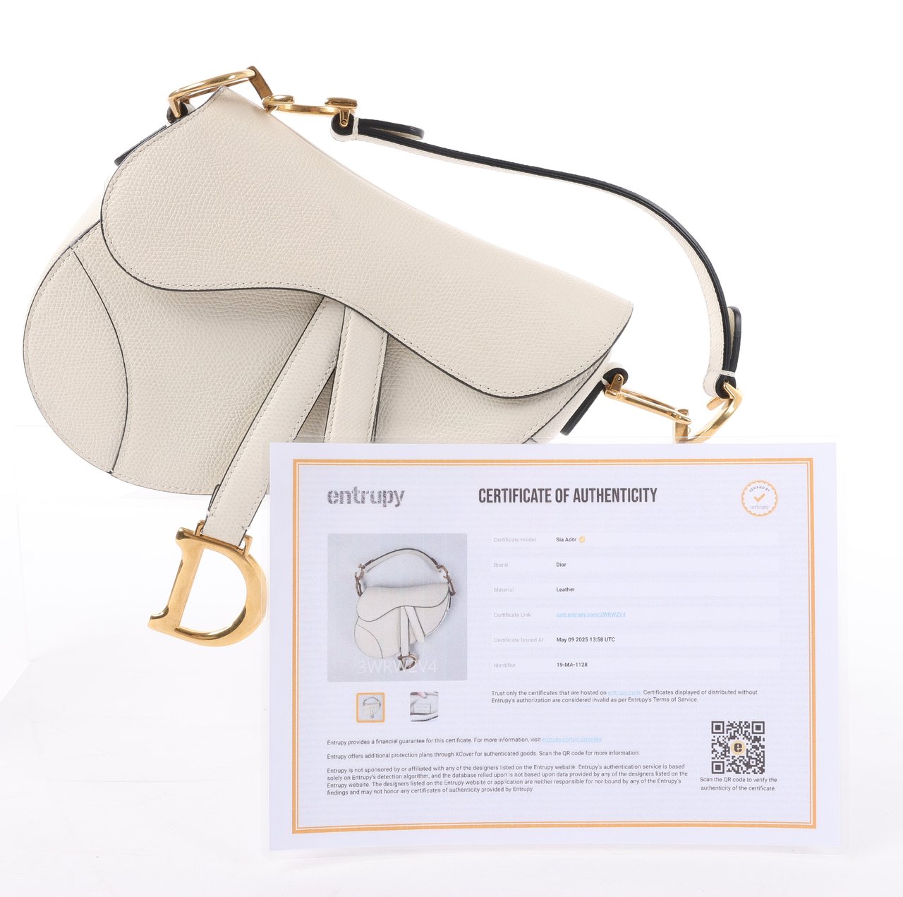 Dior Dior Saddle Mini Bag Leather Handbag in Ecru Beige