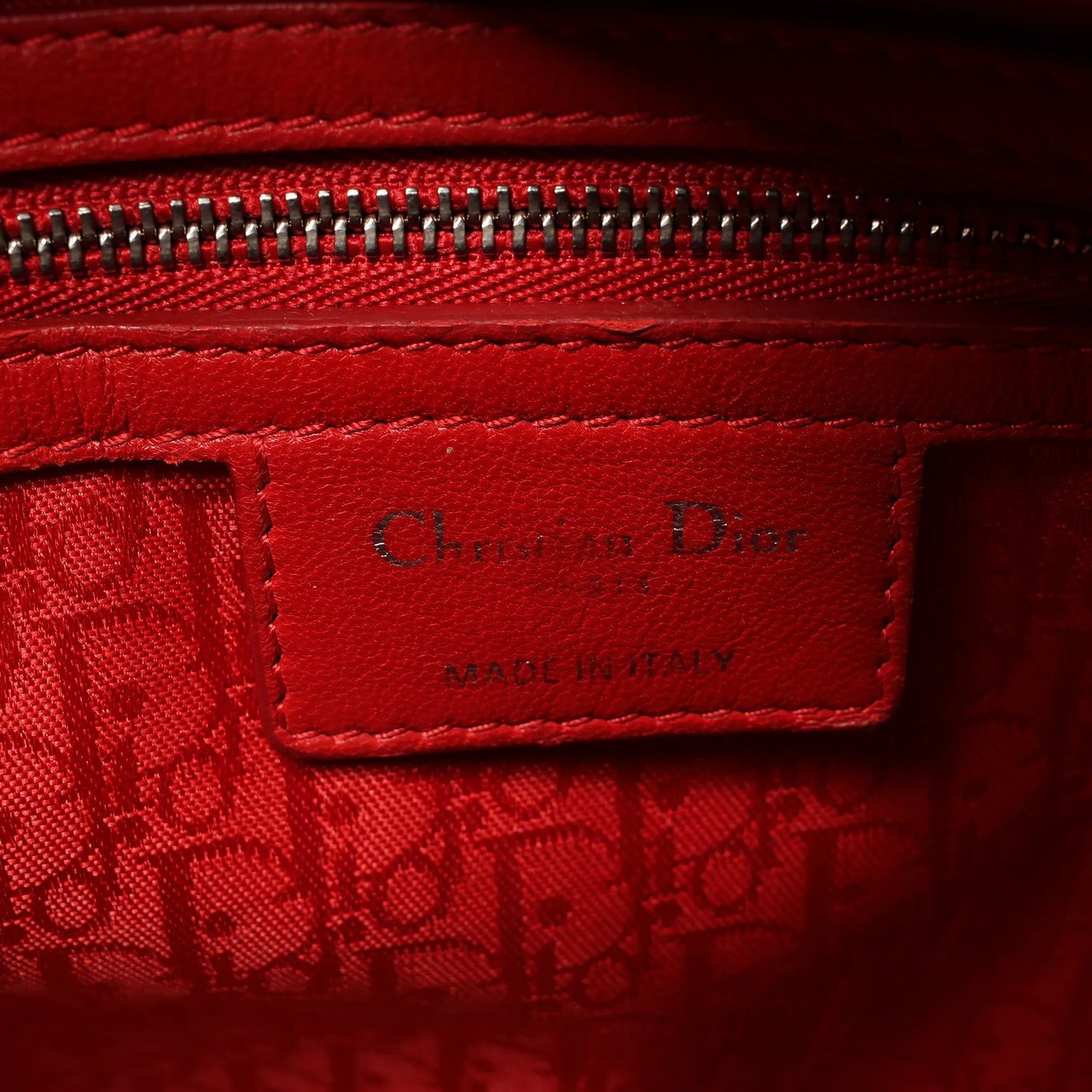 Dior Dior Lady Dior Leather Cannage Large 2Way Handbag in Red Rood