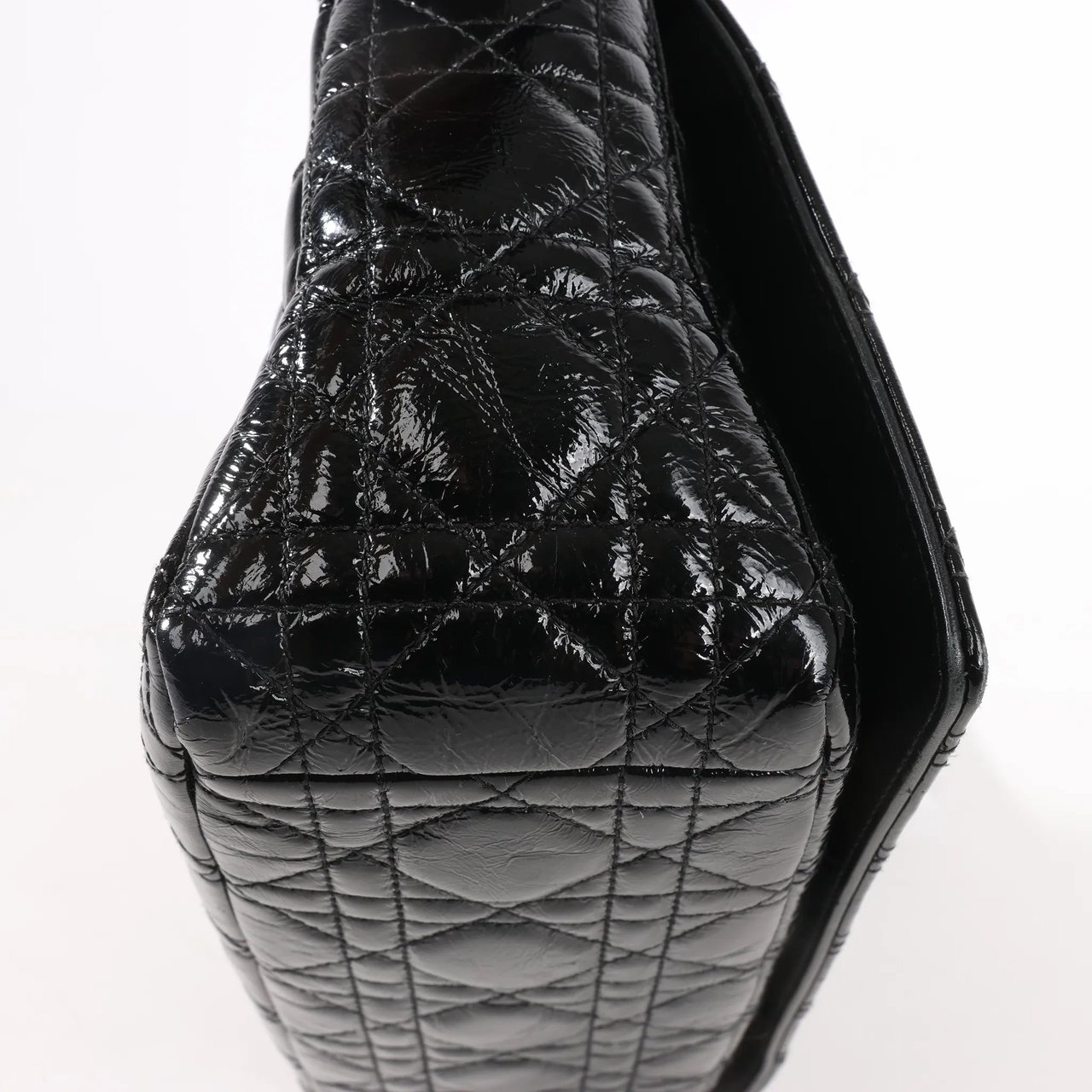 Dior Caro Leather Chain Crossbody Bag in Black Zwart