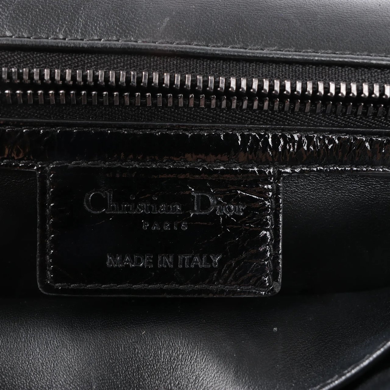 Dior Caro Leather Chain Crossbody Bag in Black Zwart