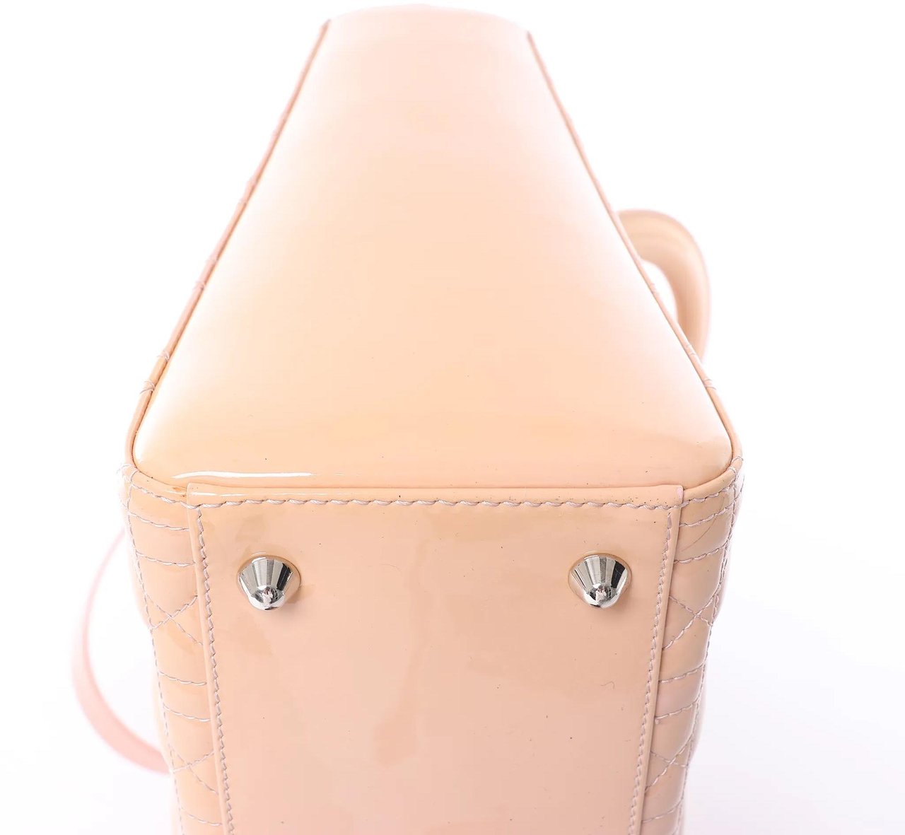 Dior Lady Dior Large Cannage Patnet Leather 2Way Handbag in Beige Beige