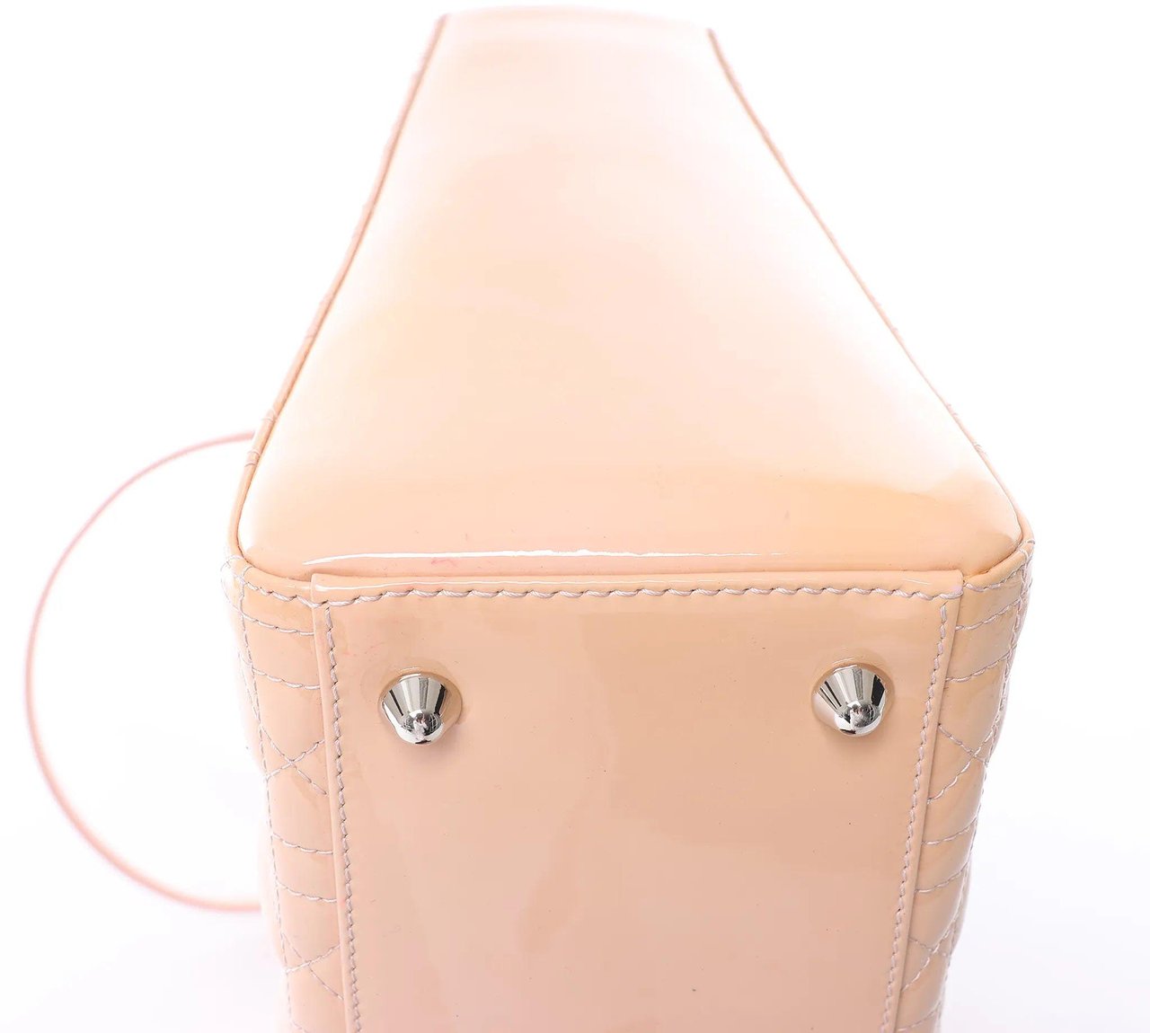 Dior Lady Dior Large Cannage Patnet Leather 2Way Handbag in Beige Beige