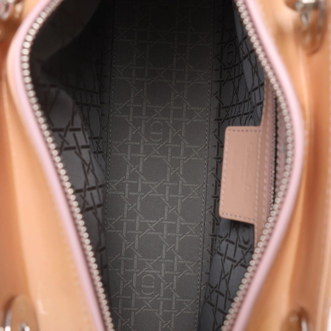 Dior Lady Dior Large Cannage Patnet Leather 2Way Handbag in Beige Beige