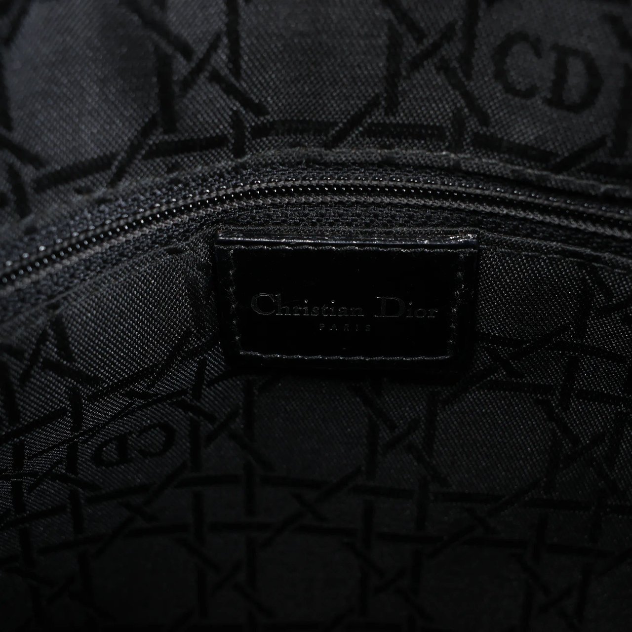 Dior Lady Dior Large Denim Cannage Large Handbag in Black Zwart
