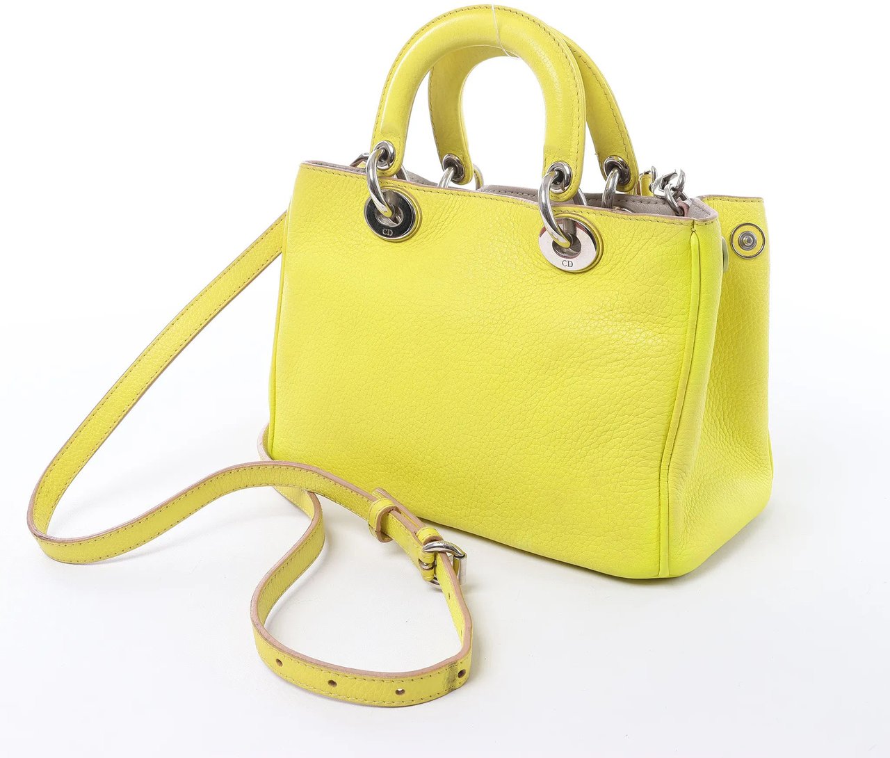 Dior Diorissimo Leather Mini 2Way Handbag in Yellow Geel