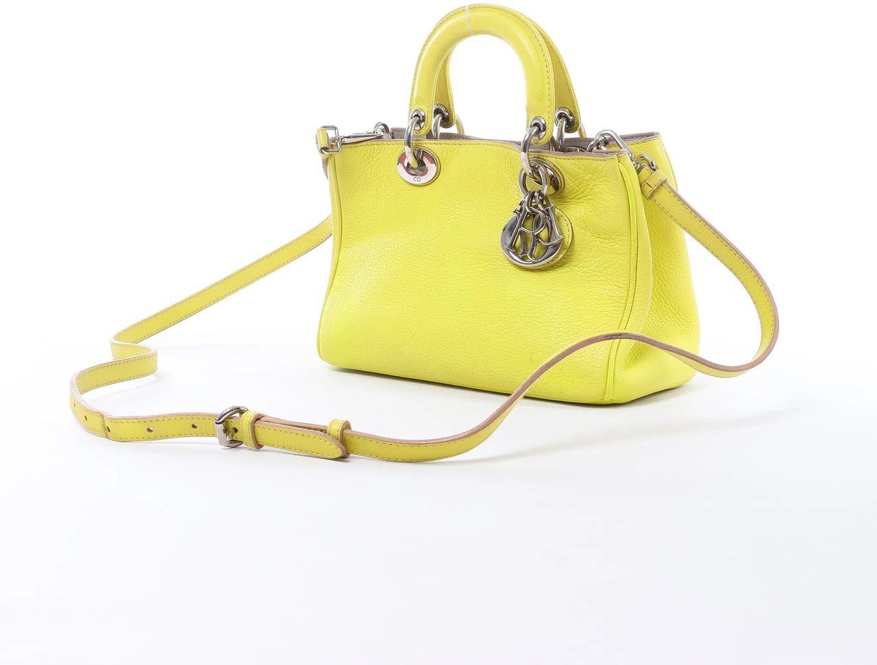Dior Diorissimo Leather Mini 2Way Handbag in Yellow Geel