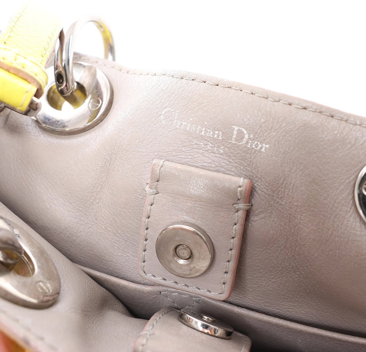Dior Diorissimo Leather Mini 2Way Handbag in Yellow Geel