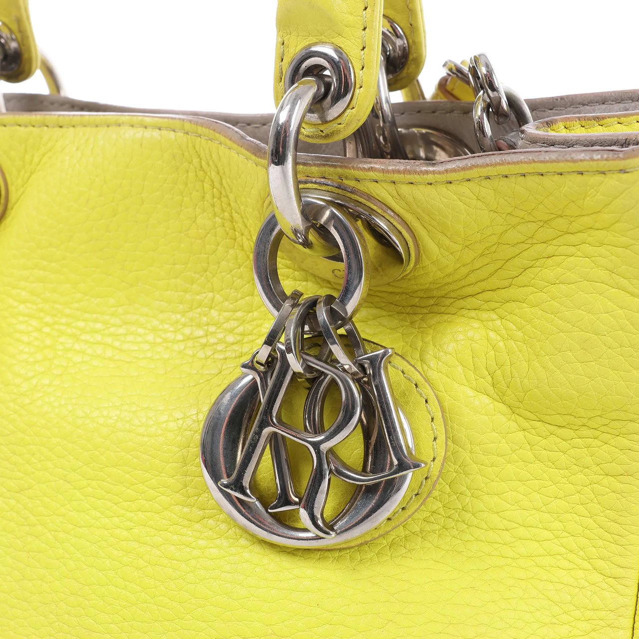 Dior Diorissimo Leather Mini 2Way Handbag in Yellow Geel