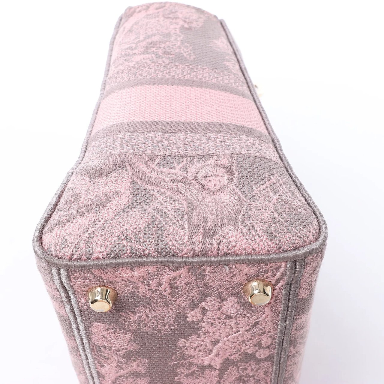Dior Lady D-Lite Medium Toile Doo JUY Embroidery Canvas 2Way Handbag in Pink Roze