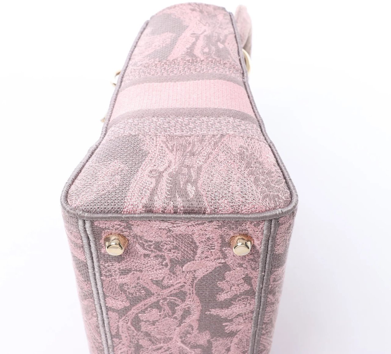 Dior Lady D-Lite Medium Toile Doo JUY Embroidery Canvas 2Way Handbag in Pink Roze