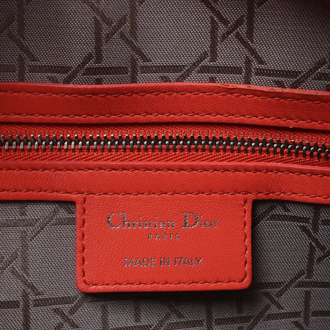 Dior Lady Dior Leather Cannage Large 2Way Handbag in Orange Oranje