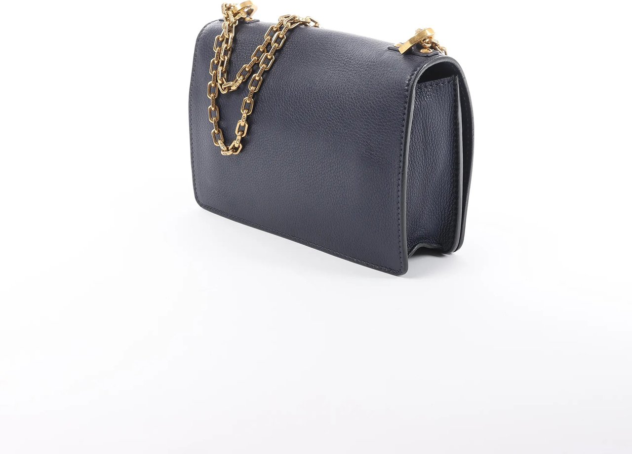 Dior J'Adior Grained Leather Chain Crossbody Bag in Navy Blue Navy