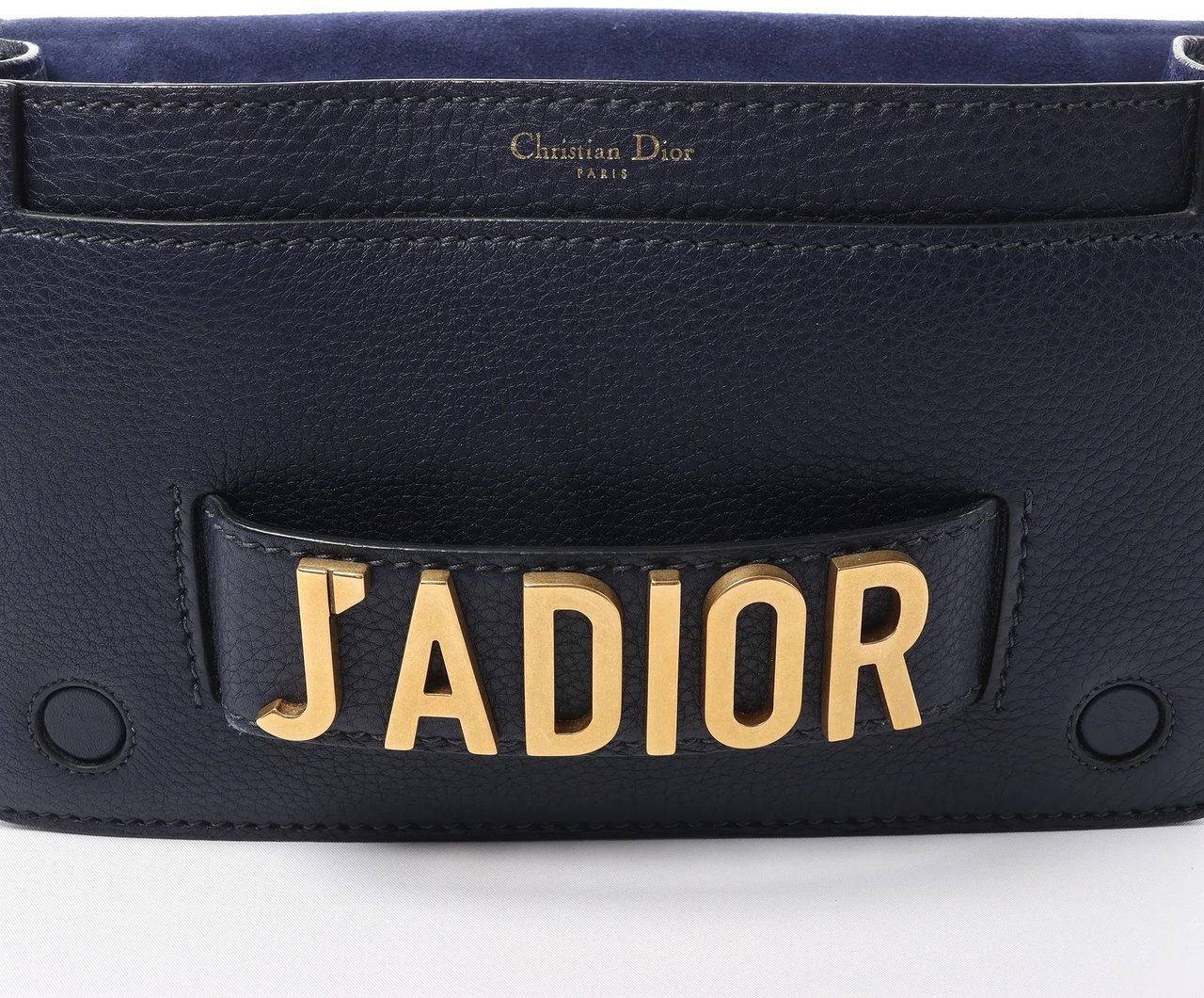 Dior J'Adior Grained Leather Chain Crossbody Bag in Navy Blue Navy