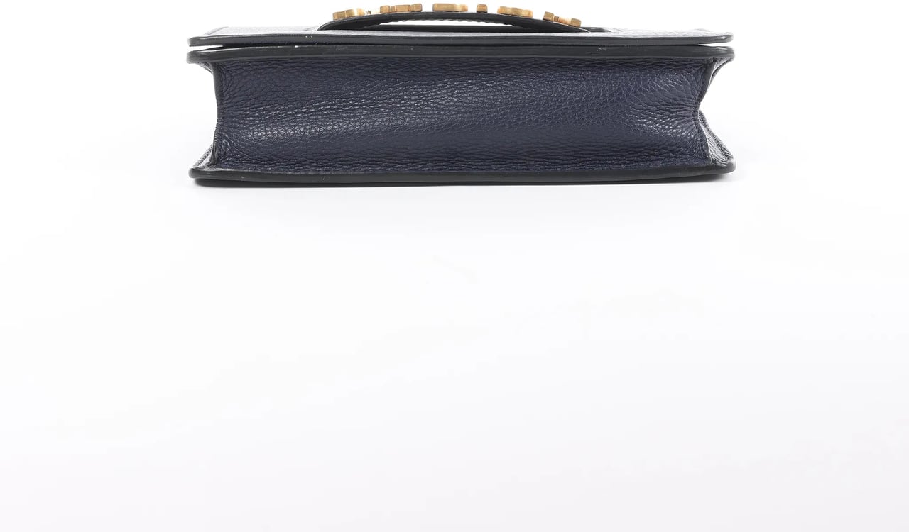 Dior J'Adior Grained Leather Chain Crossbody Bag in Navy Blue Navy