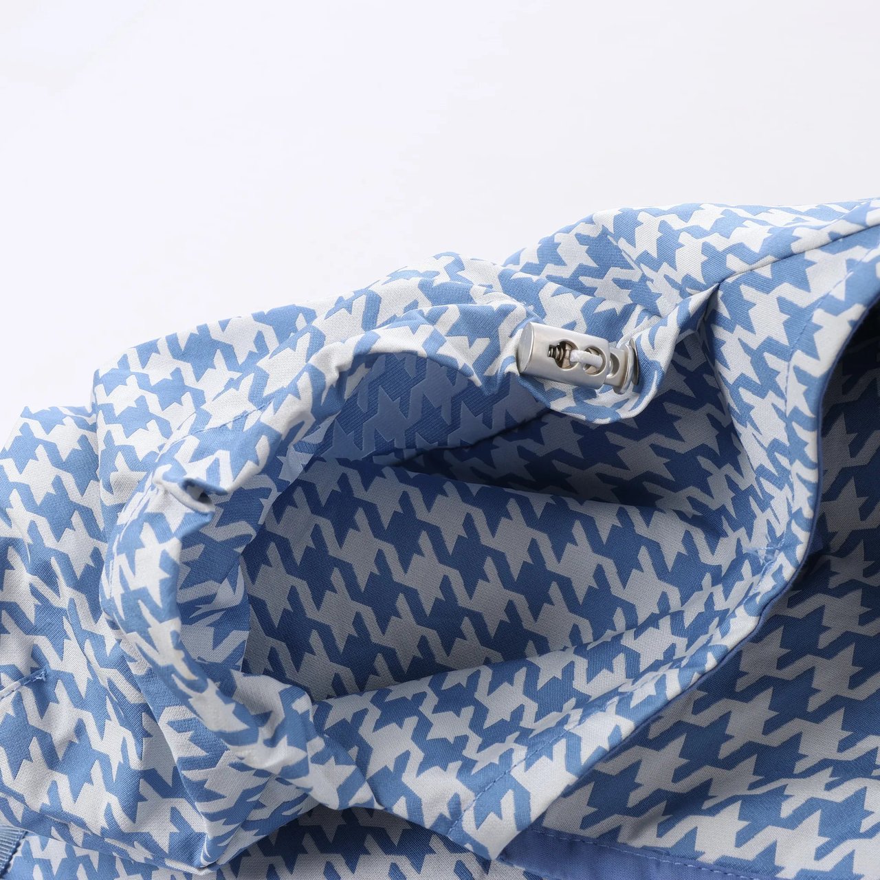 Dior Chrisitan Dior Houndstooth Synthetic Hooded Vest in Blue, Size S Blauw