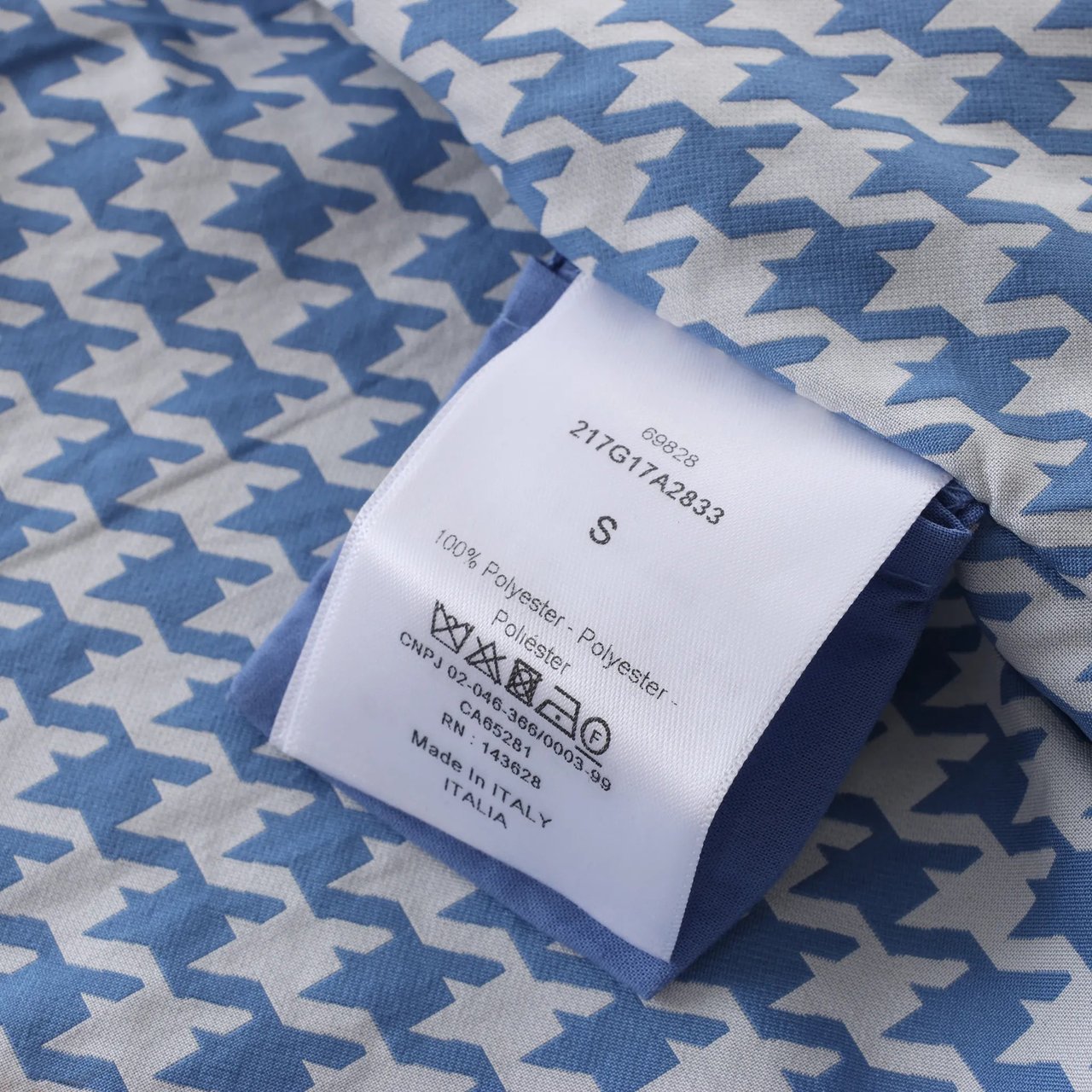 Dior Chrisitan Dior Houndstooth Synthetic Hooded Vest in Blue, Size S Blauw