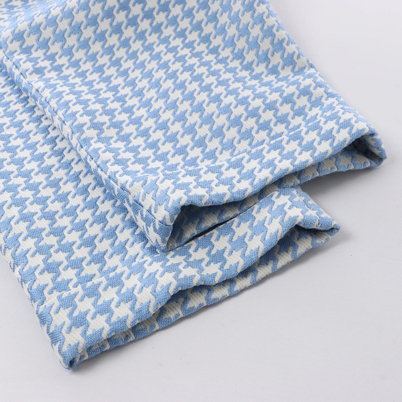 Dior Christian Dior Houndstooth Cotton Belted Pants in Blue, Size FR 38 Blauw