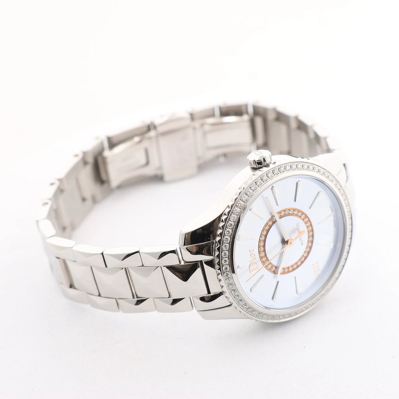 Dior Montaigne CD152510 FU6977 SS AT Watch with Blue Dial Blauw