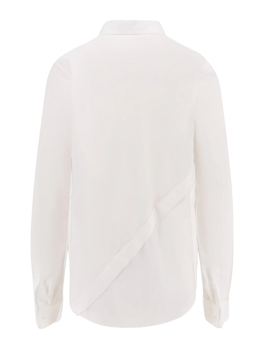 Dior White Asymmetrical Closure Cotton Shirt Wit