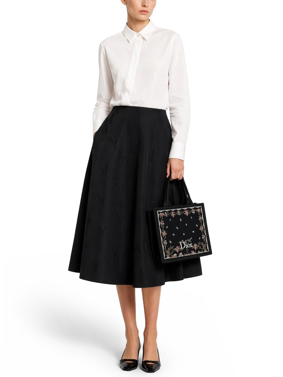 Dior White Asymmetrical Closure Cotton Shirt Wit
