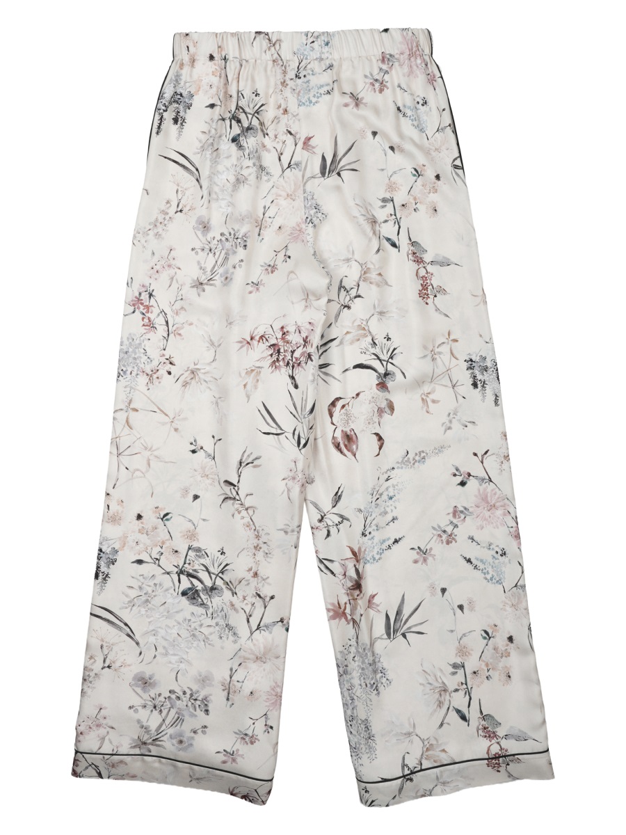 Dior Multicolor Floral Silk Wide-Leg Pants Wit
