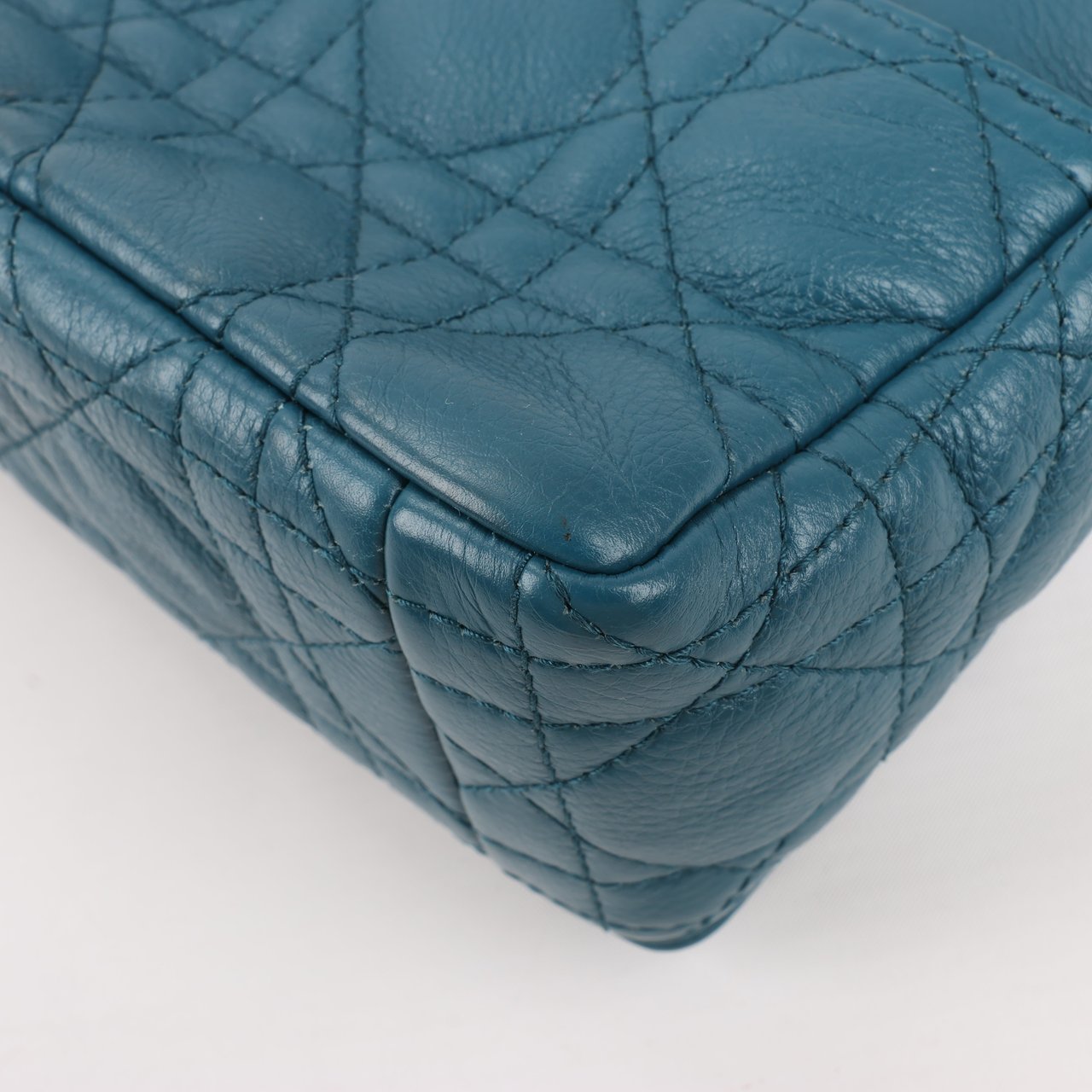 Dior Caro Leather Chain Shoulder Bag in Blue Blauw