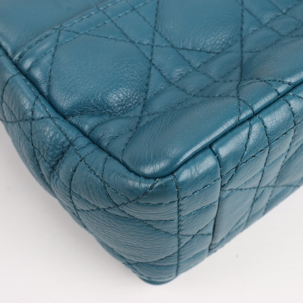Dior Caro Leather Chain Shoulder Bag in Blue Blauw