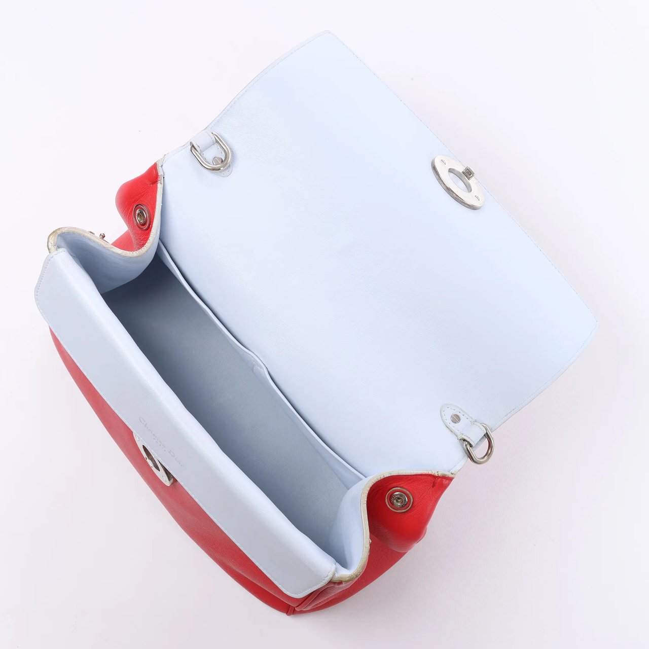 Dior Be Dior Leather Small 2Way Handbag in Red Rood