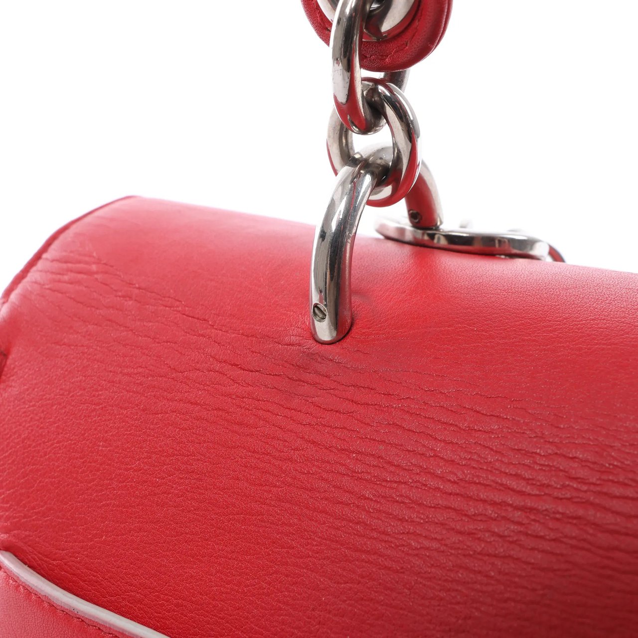 Dior Be Dior Leather Small 2Way Handbag in Red Rood