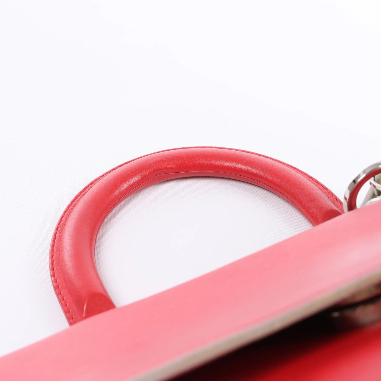 Dior Be Dior Leather Small 2Way Handbag in Red Rood