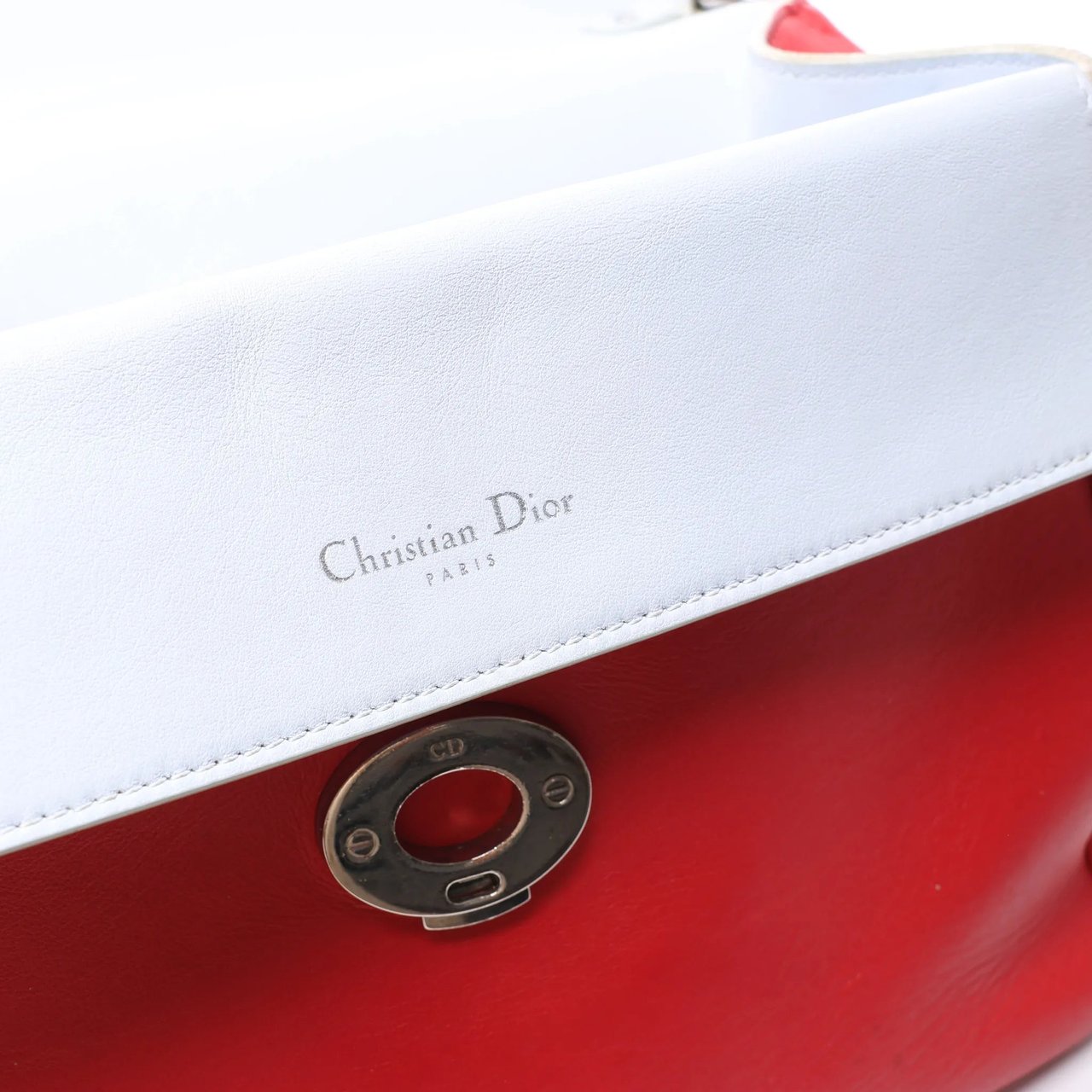 Dior Be Dior Leather Small 2Way Handbag in Red Rood
