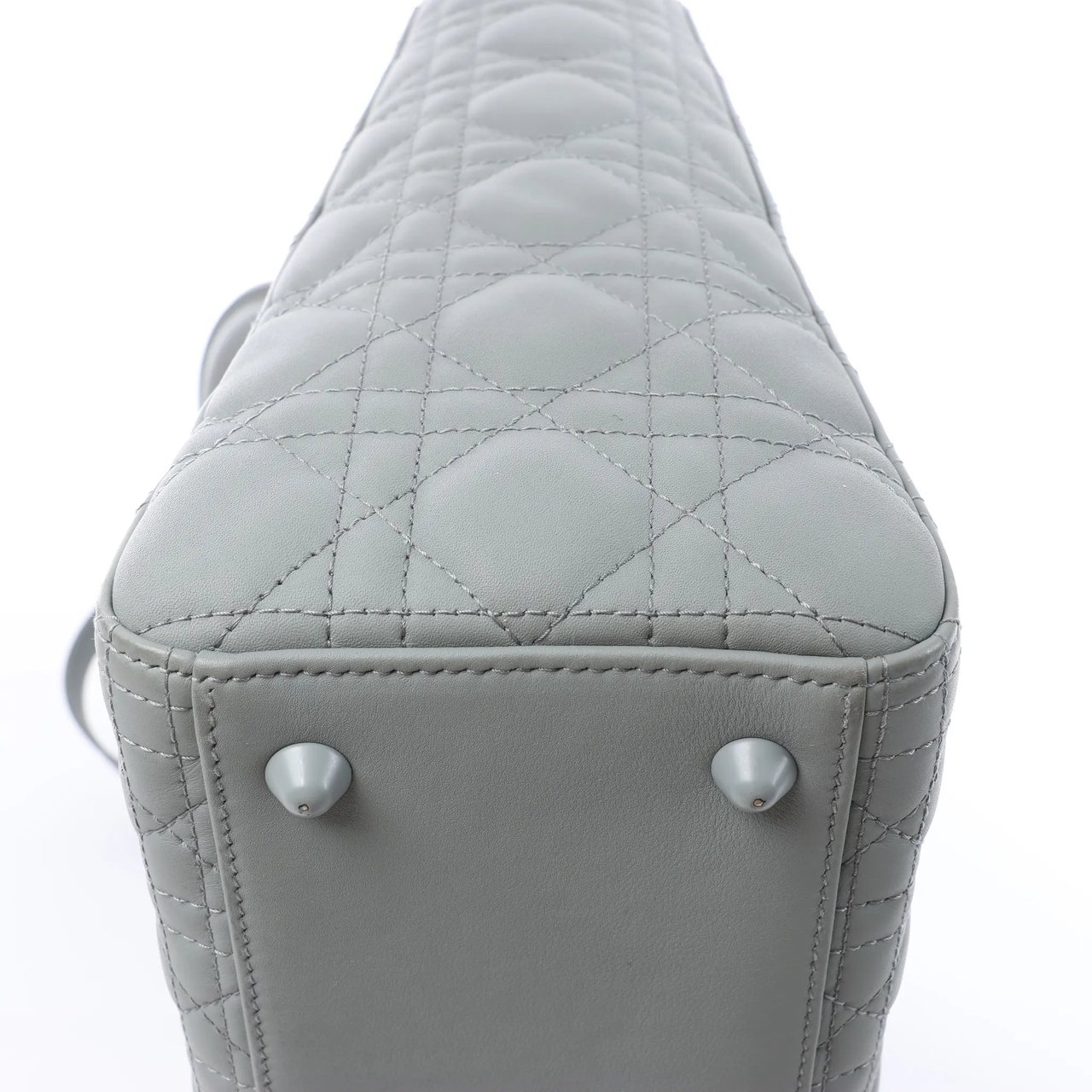 Dior Lady Dior Large Cannage Leather 2Way Handbag in Gray Grijs
