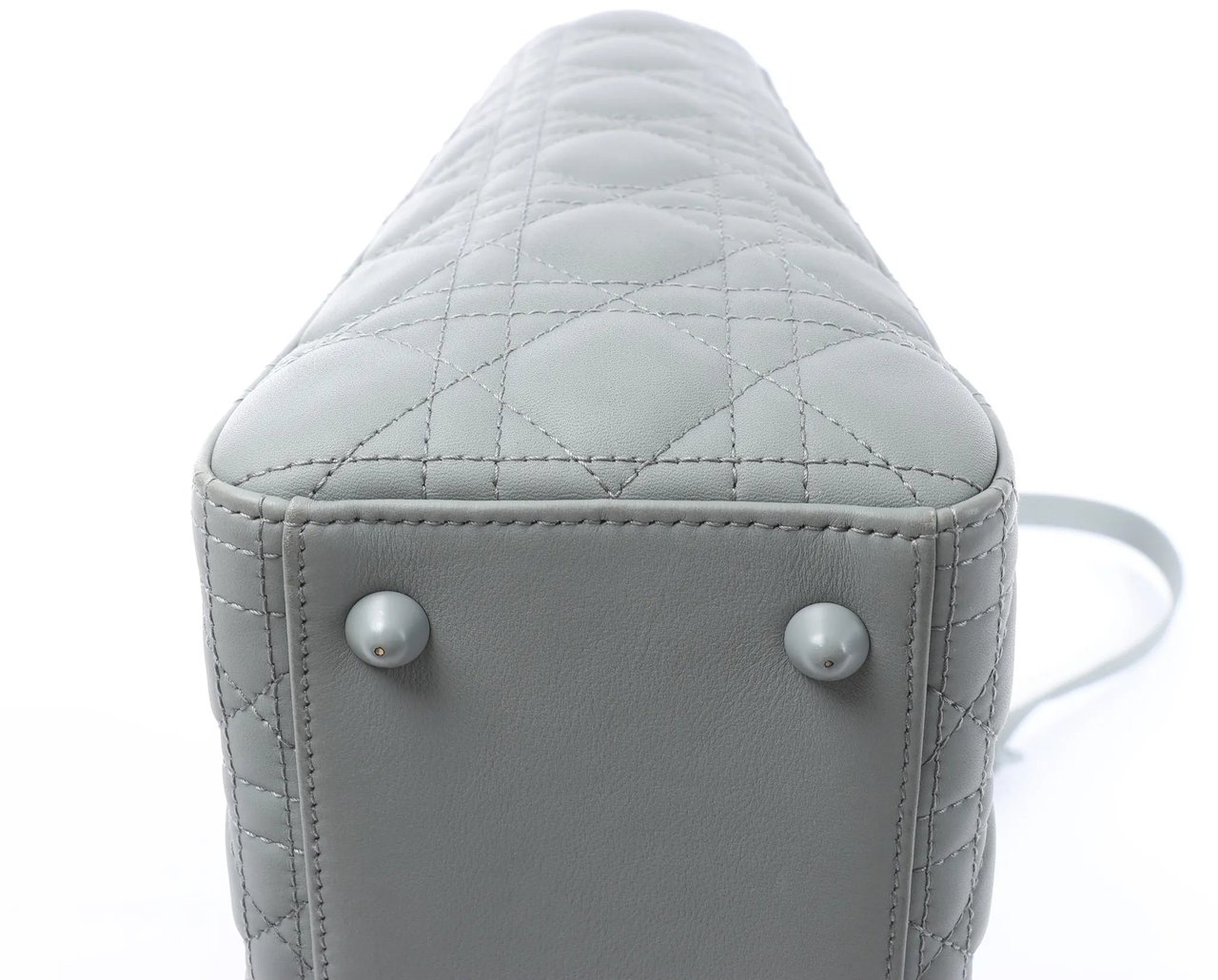 Dior Lady Dior Large Cannage Leather 2Way Handbag in Gray Grijs