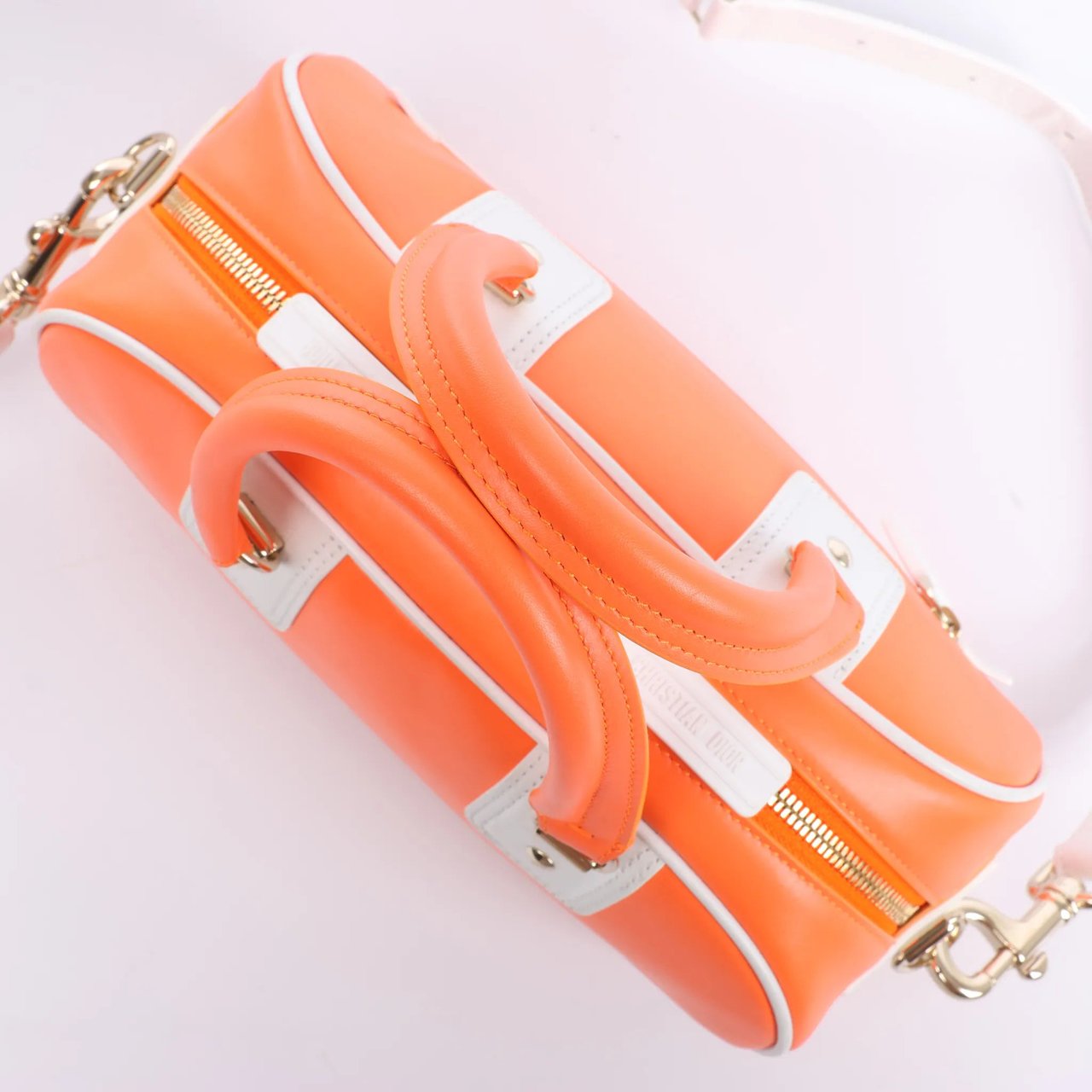 Dior Small Dior Vibe Zip Bowling Bag in Orange Oranje