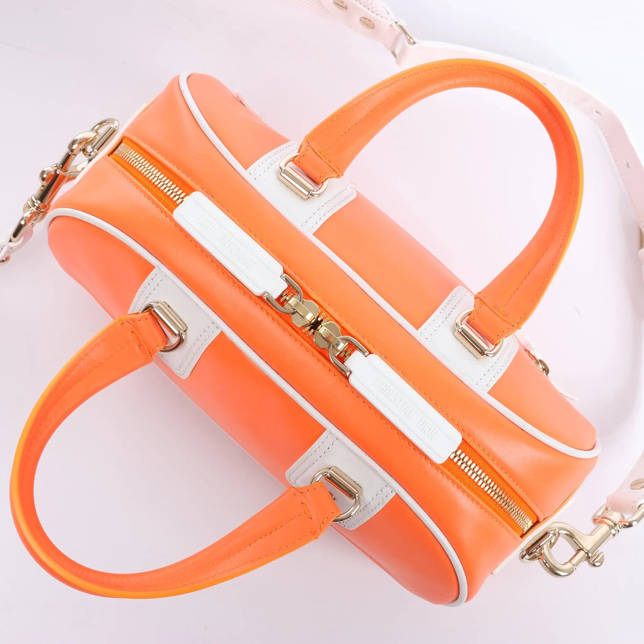 Dior Small Dior Vibe Zip Bowling Bag in Orange Oranje